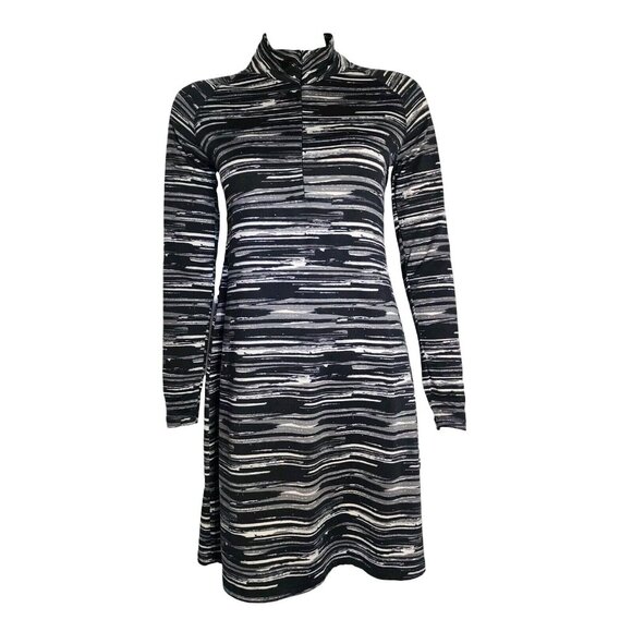 Soybu Dress Womens Size S Small Black Gray Long Sleeve Collared Zip Front - Picture 2 of 7